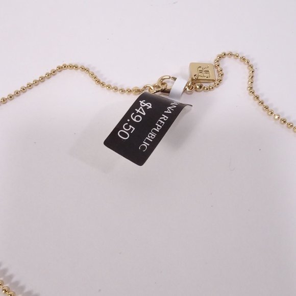 Banana Republic Multi Charm and Chain Horn and Leaf Pendant Necklace NWT 49.50 - Picture 3 of 4